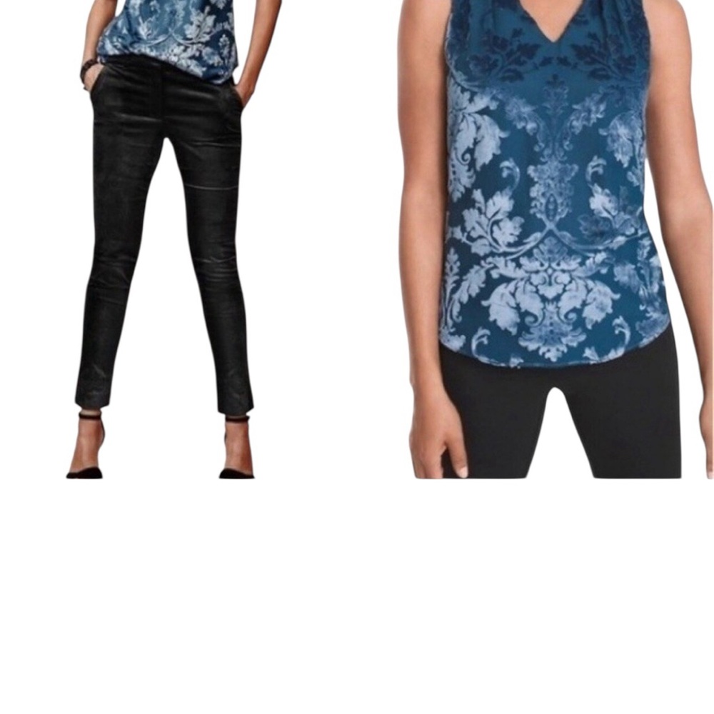 🔥 Host Pick 🔥White House Black Market dusty blue burnout tank size 0P
